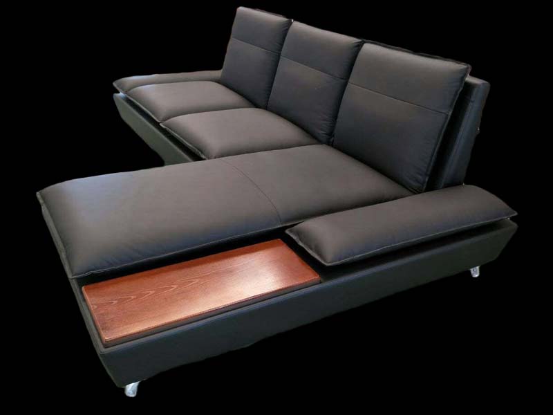 Sofa 3P L Shape Wooden Arm
